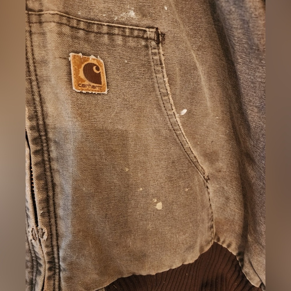 Vtg y2k Carhartt Thermal-Lines Hooded Active Jacket Chestnut J25 CHT Men’s 2XLT - Picture 3 of 12